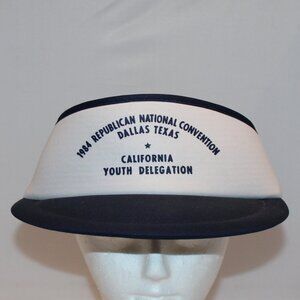 vtg 1984 Republican National Convention CA Youth Delegation visor cap Dallas TX